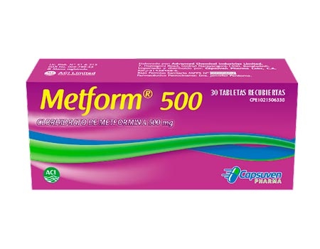 metformina 500 mg 30 tabletas precio